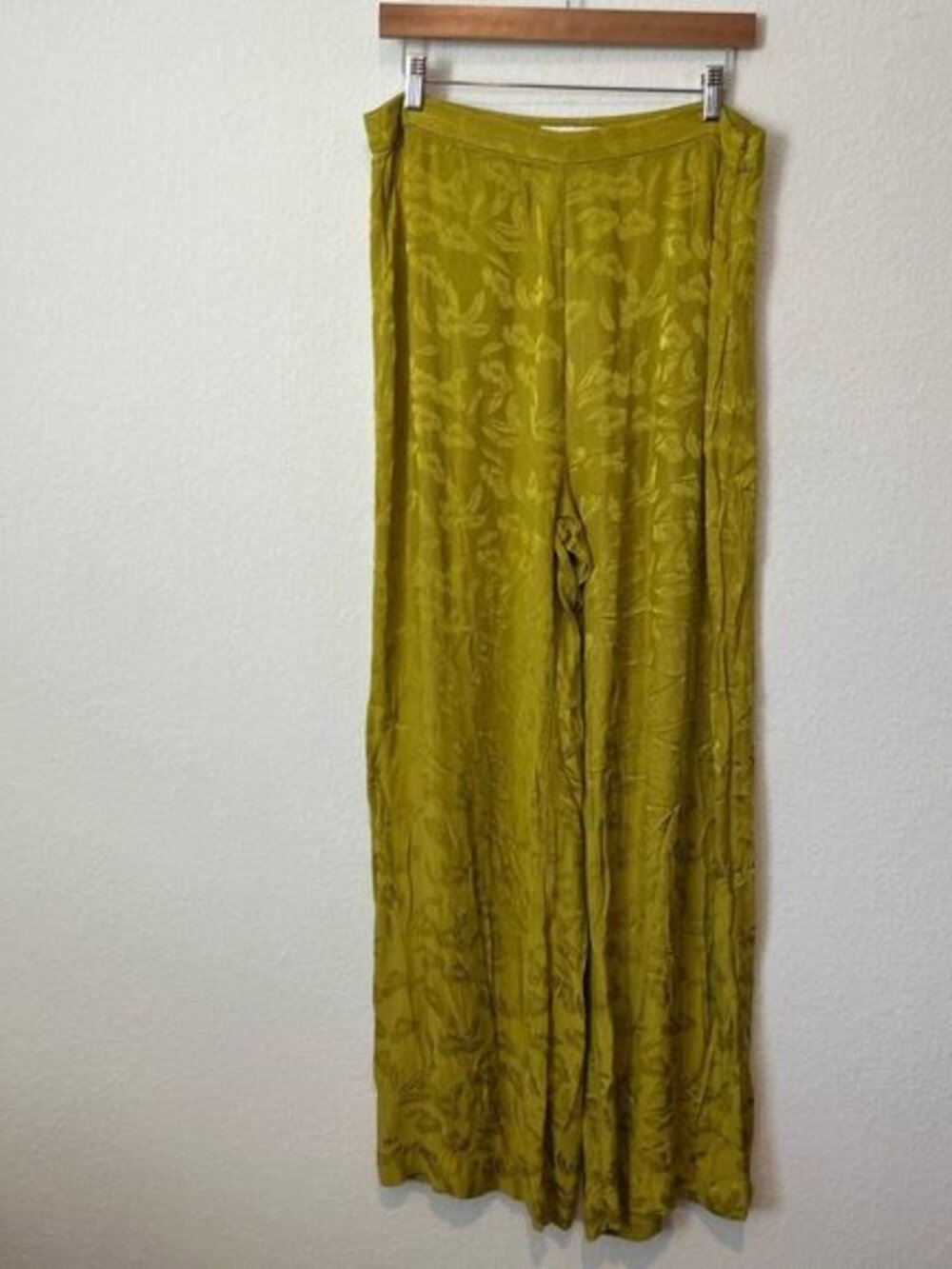 Favorite Daughter Persephone Green The Friday Floral Jacquard Wide Leg Pants 16 - Picture 4 of 8